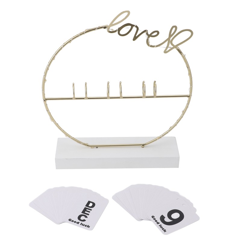 Metal Desk Calendar Modern Creative Tabletop Flip Calendar with LED