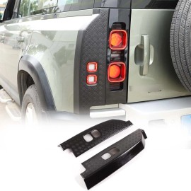 carcartrim-2022 Gloss Black ABS Rear Tail Light Cover Trim For Land Rover Defender 90 110 2020+