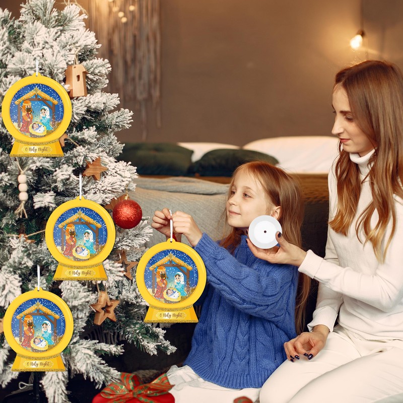 WATINC Christmas Nativity DIY Snow Globe Craft Kit, 12Pcs Jesus