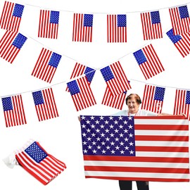 American Flag 90 x 150 cm, Vibrant Colour America Flag, USA American Banner, USA National Flag Set for Independence Day, Theme Parties, Parades, Decorations