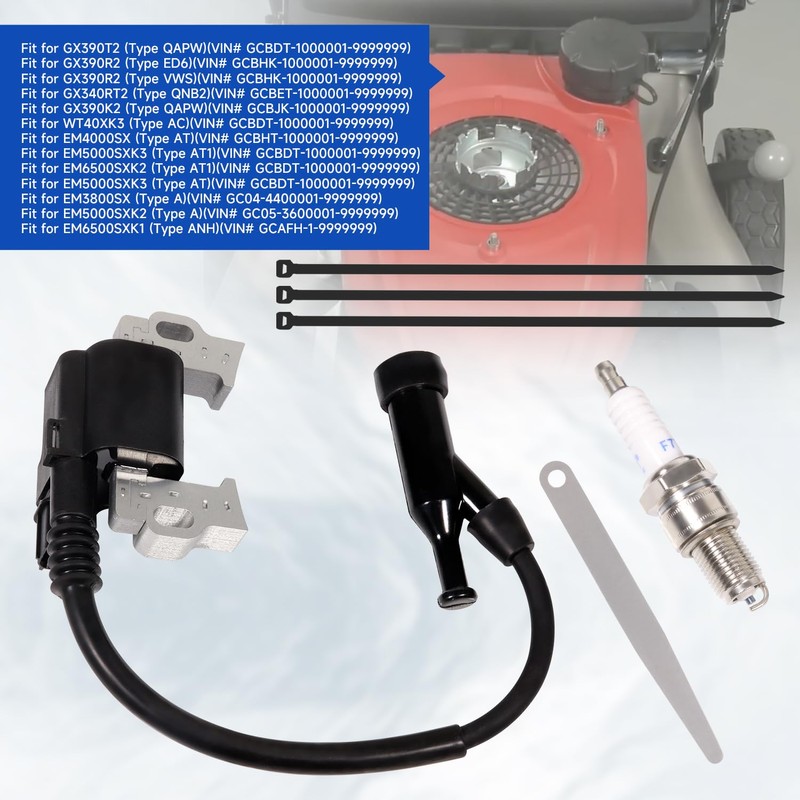 Ignition Coil for Honda GX390 Engine Compatible with 30500-Z5T-003 Includes