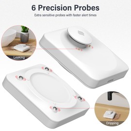 Onherm Smart Water Detector, WLAN Water Sensor, Detection Range 100 m, 100 dB Alarm and App Notification, IP67 Waterproof, Suitable for Kitchens, Cellars and Bathrooms etc