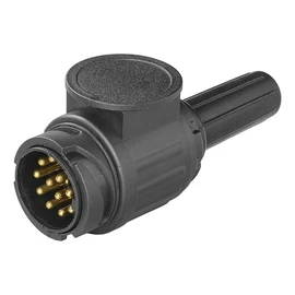 Multibros Jaeger 13-Pin PVC Type Connector with 1-Hole Grommet - Robust Trailer Plug for 12V Vehicles | Screw Connection with Rubber Seal | Caravan & Trailer Accessories