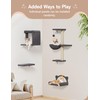 5-in-1 Cat Wall Shelves, Solid Wood & Velvet & Sisal