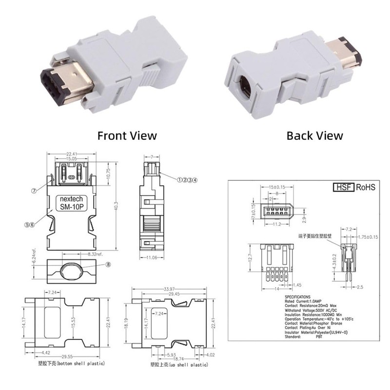 chenyang Firewire IEEE 1394 SM 6-Pin 55100-0670 Encoder Servo CN3