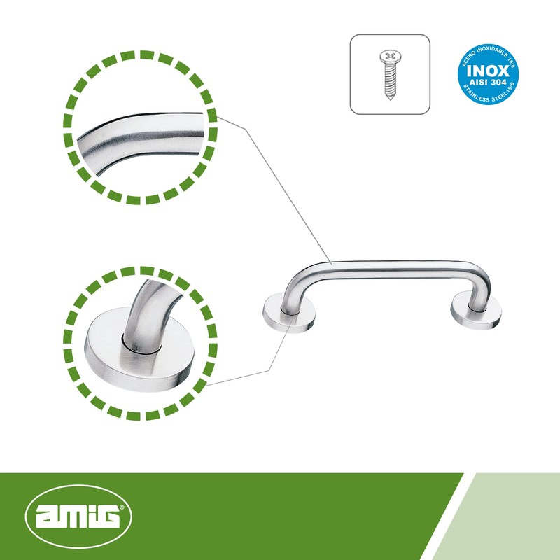Amig - Handle with Rosette Mod.3 18/8 Stainless Steel |