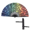 DONGKER Line Dancing Popping Fan,Foldable Handheld Fan with Holster for