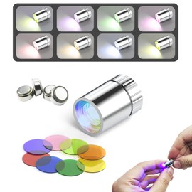 24 Full-color Pack Tiny Miniature DIY Battery Operated LED Lights,White LED with 48 Pcs colorful lens,Wireless Miniature Light for Artwork,Building blocks,,DIY Hand Craft,Toy figures,Mini-scale Model