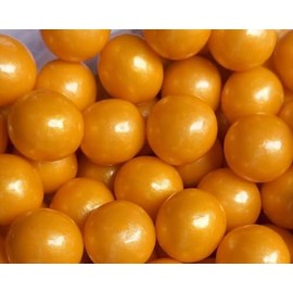 YANKEETRADERS Gold Fruit Flavored Gumballs 1", 2 Pounds Bulk