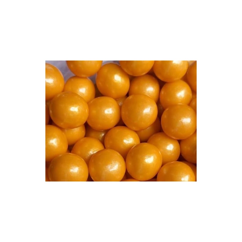 YANKEETRADERS Gold Fruit Flavored Gumballs 1", 2 Pounds Bulk