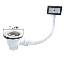 TALEA Sink Waste Kit 85MM *H75mm,Stainless Steel Kitchen Sink Mini Basket Strainer Plug Waste G1½",with Overflow,XJ302-U