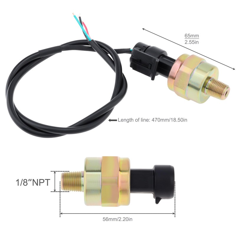 DriSentri 1/8 NPT 0-100 Psi Oil Fuel Pressure Sensor Transducer