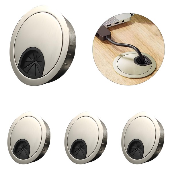 4PCS Metal Desk Grommets 60mm – Zinc Alloy Cable Hole