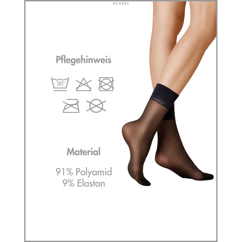 KUNERT Women's Socks Satin Look 20 Pressure-free Waistband 20 Denier,
