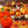 Jaloro 5 Pieces Fall Tissue Pumpkin and 200 Pieces Autumn
