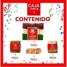 Deliciosos -DULCES MEXICANOS-Surtidos-Banderitas-Coconut Candy-Cumpleaños-Navidad-Fiestas-Set de Regalo para Mujer-Hombre-Cocadas Dulce de Coco-Dulces Típicos. Caja Chica #1 con 4 Piezas.