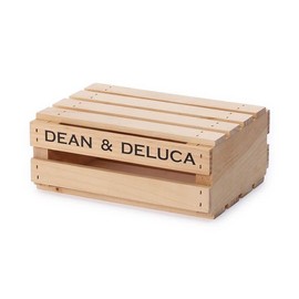 DEAN&DELUCA Wooden Crate Box, Small, Storage Case, Wooden Lid, Simple, 6.7 x 8.9 x 3.5 inches (17 x 22.5 x 9 cm)