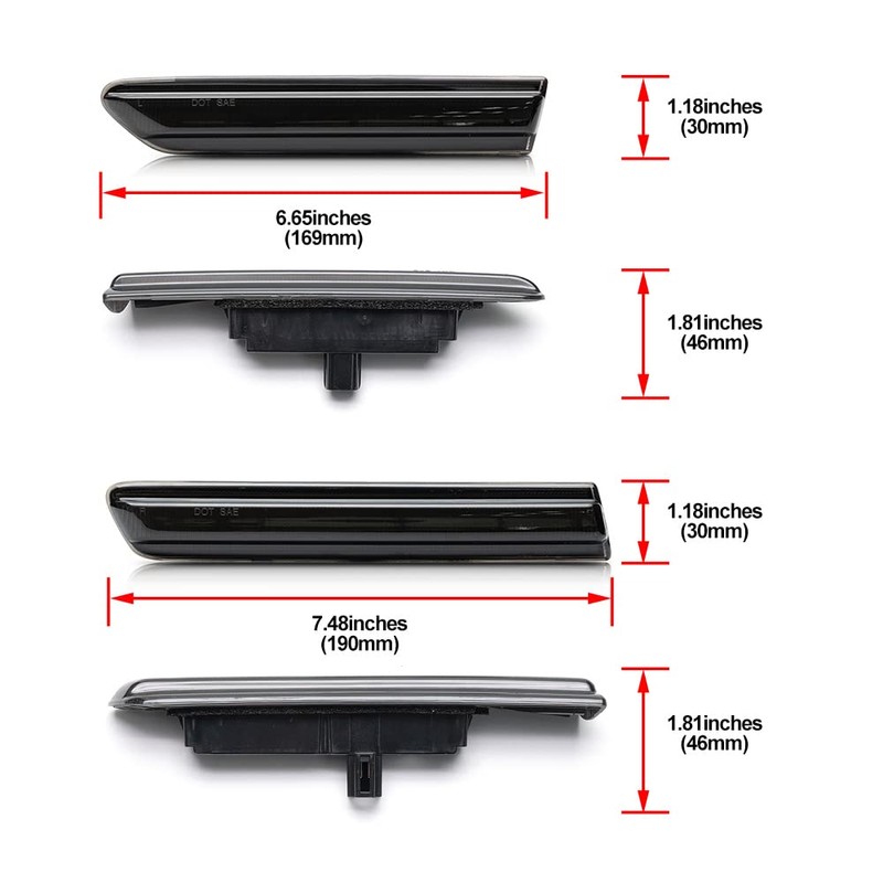 NJSBYL Front Rear LED Side Marker Lights for 2004 2005