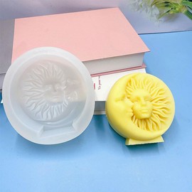 Sun and Moon face Shape Candle Silicone Mold, for Making Candle, Aromatherapy Candles, Handmade Wax Soap, Craft