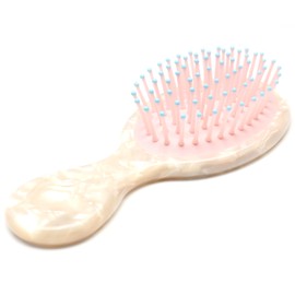 QinGoo Cream Acetate Hair Brush Women Travel Hair Brush Detangling Brush for Curls, Thick, Thin, Long, Short or Straight Hair, 1 Piece (Cream, 14 cm x 4.8 cm)