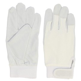 Otafuku Gloves, Leather Gloves, Pig Leather, Wrist Magic Stop, Cotton Meliyasu R-293, White, LL (3 Pairs)