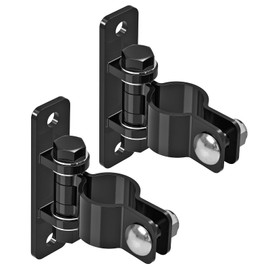 Insaga Gate Hinges Heavy Duty Carbon Steel Chain Link Fence Parts Electroplated Finish, Removable Bolts for Wall Mount, Fits 1-5/8'' Outer Diameter Pipes/Posts for Farm, Fence Gate (2Pack, Black)