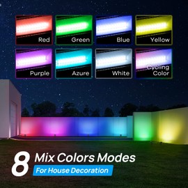 Consciot Solar Spot Lights Outdoor, Adjustable 170°Solar Outdoor Lights, 7 Multicolored Solar Lights Outdoor Waterproof IP65, Landscape Lighting for Yard Pool Garden Tree, 4 Pack