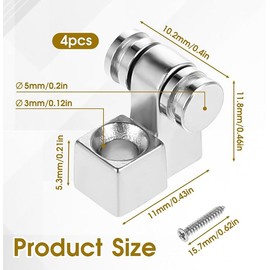 Vintage Roller Guitar String Guides String Trees Retainers, 4Pcs Chrome Roller String Trees Retainers,Roller String Trees String Retainer Guides,Roller String Trees Guides Retainer for Electric Guitar