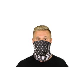 Saris and Things USA Flag Black Balaclava Bandana Face Mask Neck Gaiter for Men Women Scarf Tube Windproof Seamless Face Cover