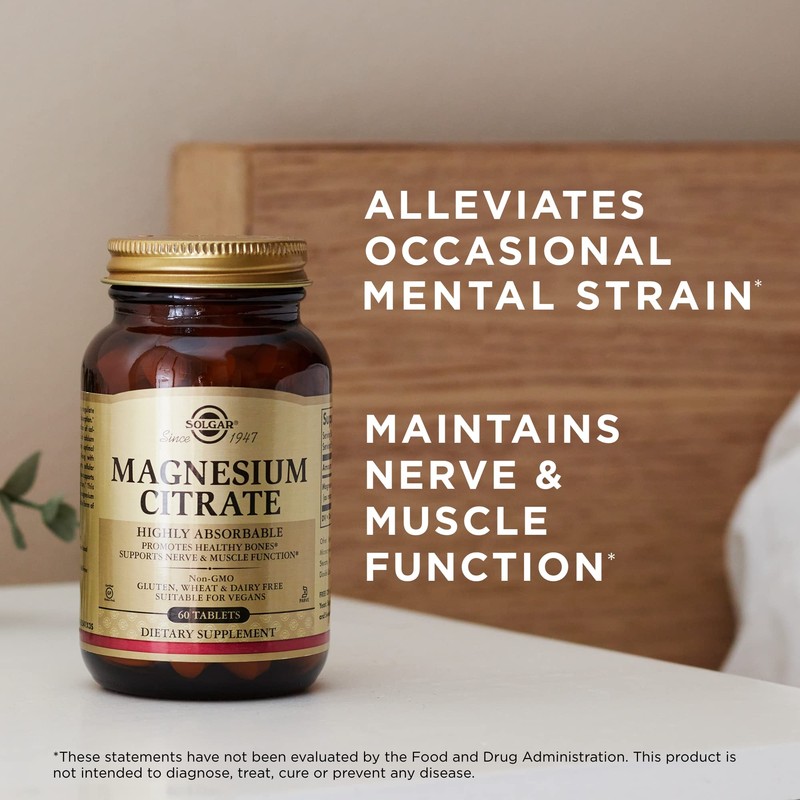 Solgar, Magnesium Citrate 60 Tabletss Prop 65