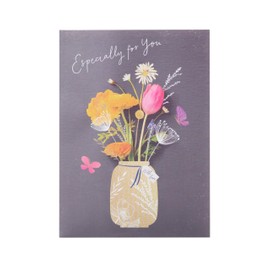 UK Greetings Birthday Card for Her/Friend - Flowers in Jar Design