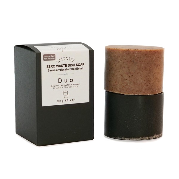 Zero Waste Solid Dish Soap, Soapnut & Activated Charcoal, Biodegradable,
