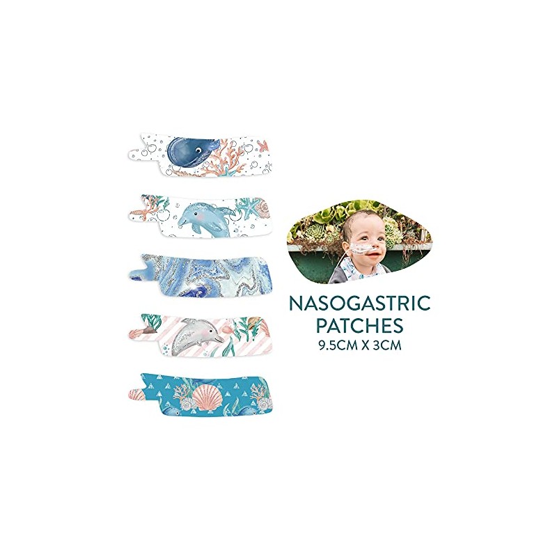 Nasogastric or Oxygen Tube precut Adhesive Tape Ocean Mix x