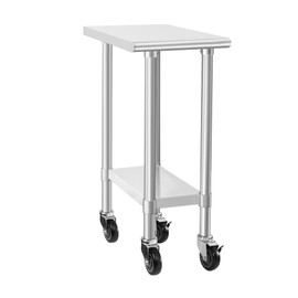 HARDURA Restaurant Equipment HARDURA Stainless Steel Commercial Table Prep & Work Table with Casters Heavy Duty Metal Table with Wheels NSF 430 2415 Inches