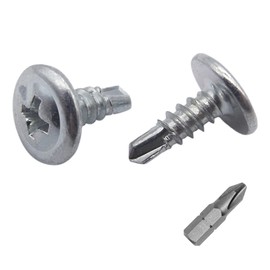 (Pack of 400) Zinc Plated Steel 4.2 x 13mm Screws, Phillips Modified Truss Head, Self Drilling Tapping Screw, Self Tapping (400, 4.2 x 13mm)