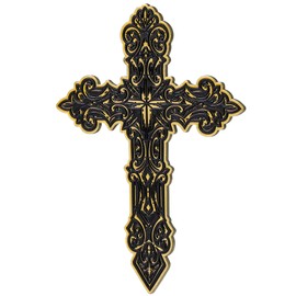 KADAX Metal Cross, Gold Cross Made of Stainless Steel with Hole, Modern Cross for Fridge, Freezer, Crucifix for Wall, Cord, Chain, Decorative Items, Great Gift Idea (With Magnet)