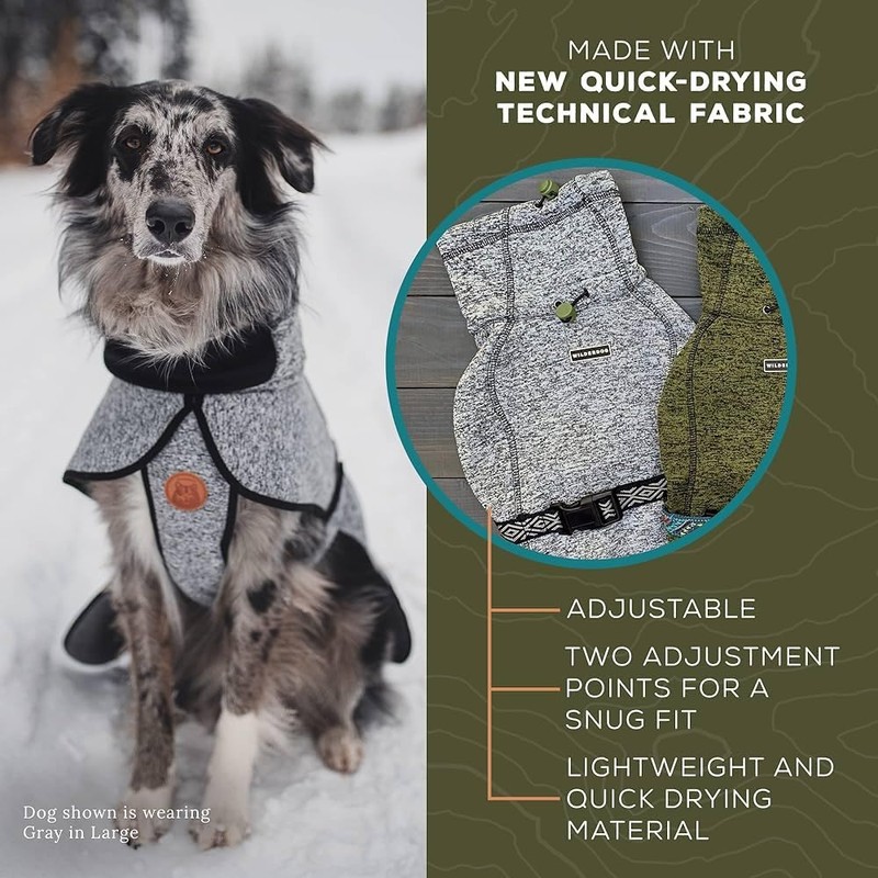 Wilderdog Fleece Dog Jacket with Neoprene Neck Gaiter - Large