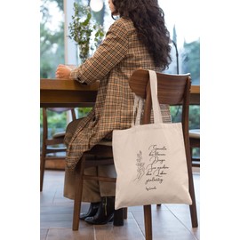 Loxato Canvas Tote Bag with Saying - Fabric Bag Printed Funny - Shopping Bag with Motif - Jute Bag Printed Funny - Cotton Bag Printed - Jute Bag Saying - Fabric Bag with Saying, Enjoy the little