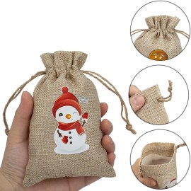 Feelso Drawstring Holiday Gift Bags (36pcs) Various Sizes, Christmas Burlap Gift Bags