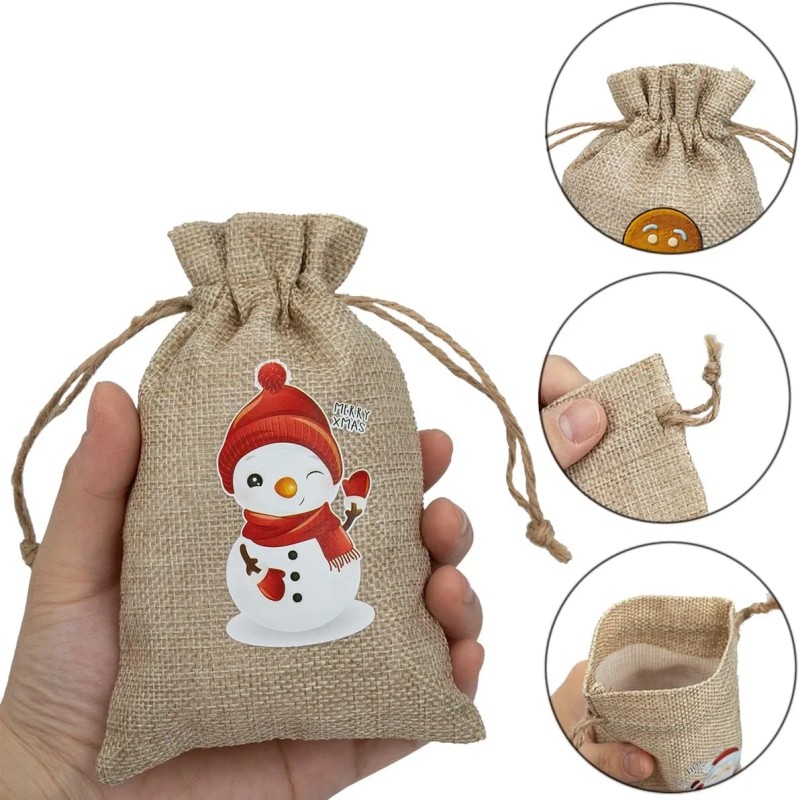 Feelso Drawstring Holiday Gift Bags (36pcs) Various Sizes, Christmas Burlap