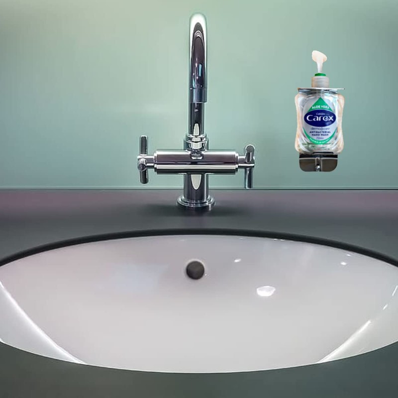 WALL MOUNT SINGLE DISPENSER CHROME HOLDER Ideal for CAREX 250ml