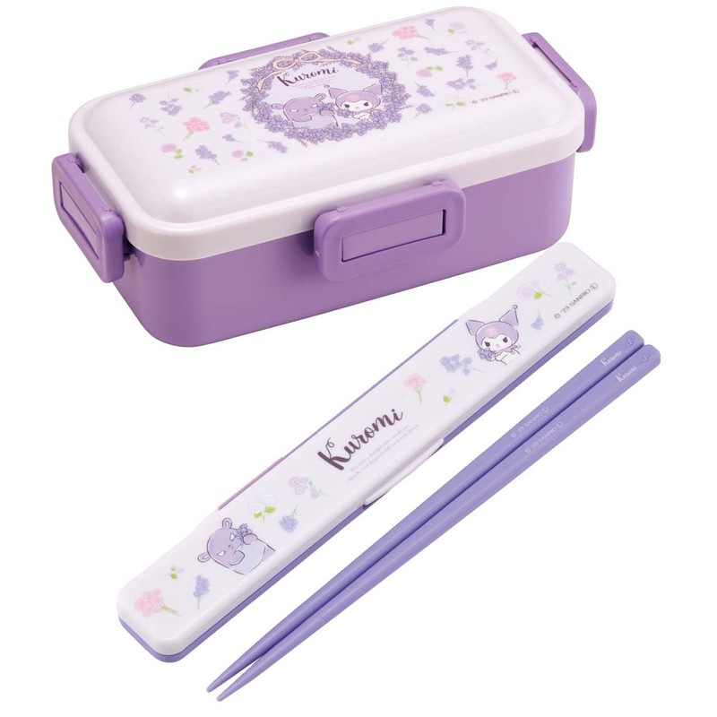 Skater ABC3AG-A Sanrio Chopsticks & Chopsticks Case Set, Chromi, Flower