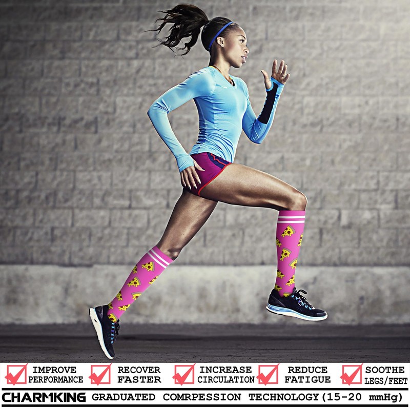 CHARMKING Compression Socks for Women & Men (8 Pairs) 15-20