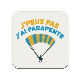 Cork Coasters - J'Peux Pas J'Ai Parapente Nature Vol Outdoor - Pack of 6 (95 x 95 mm)