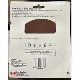 Keen Abrasives 6" x 5/16" Sponge Pad Kit Hook & Loop Keen Abrasives #76498 - Lot of 1