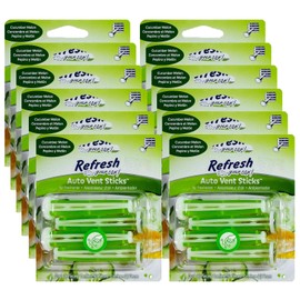 Refresh Your Car! Car Air Fresheners Vent Sticks, Odor Eliminator for Car Vent Air Freshener (Cucumber Melon, 12 Packs)