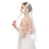 Andibro Short Wedding Bridal Veil, Rhinestone Veil, Elegant Bridal Tulle