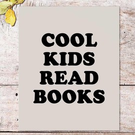 Beige Cool Kids Read Books Wall Decor, Kids Reading Book, Book Lover Gift, Playroom Wall Decor, Classroom Decor, Homeschool Poster, School Wall Decor, Read Corner (8x10 inches)