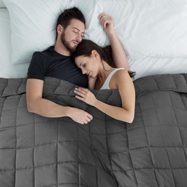 CYMULA Weighted Blanket for Adults (25lbs 80"x87" King Size) - Cooling Breathable Heavy Blankets for Summer Winter - Ultra Microfiber Soft Comfort Blanket with Glass Beads - Gifts for Men/Women