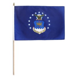 US Flag Store 12 by 18-Inch Air Force Flag Mounted on 24-Inch Wooden Stick